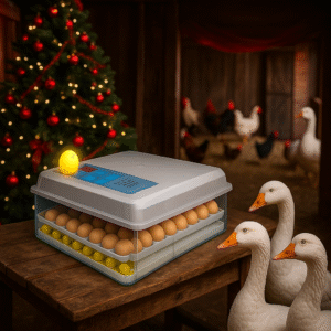 INCUBADORA DE 64 HUEVOS DE RODILLOS